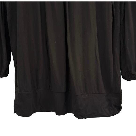 Talbots Rayon Lyocell Black Top Shirt Tunic Pin Tuck Details MP Long Sleeve NEW - Picture 3 of 9